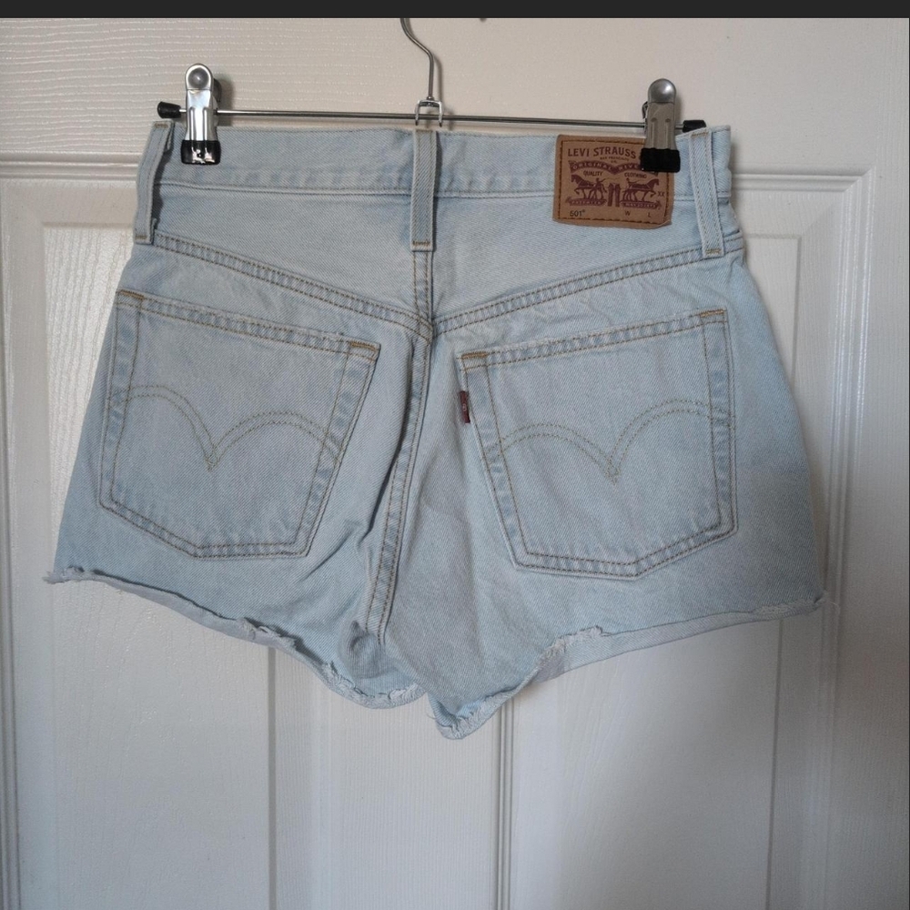 Levi's Light Blue High-Rise Denim Cutoff Shorts